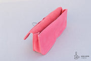 trousse crayon en cuir rose