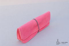 trousse crayon en cuir rose