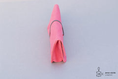 trousse crayon en cuir rose