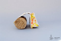 Trousse en cuir tacheté jaune et orange